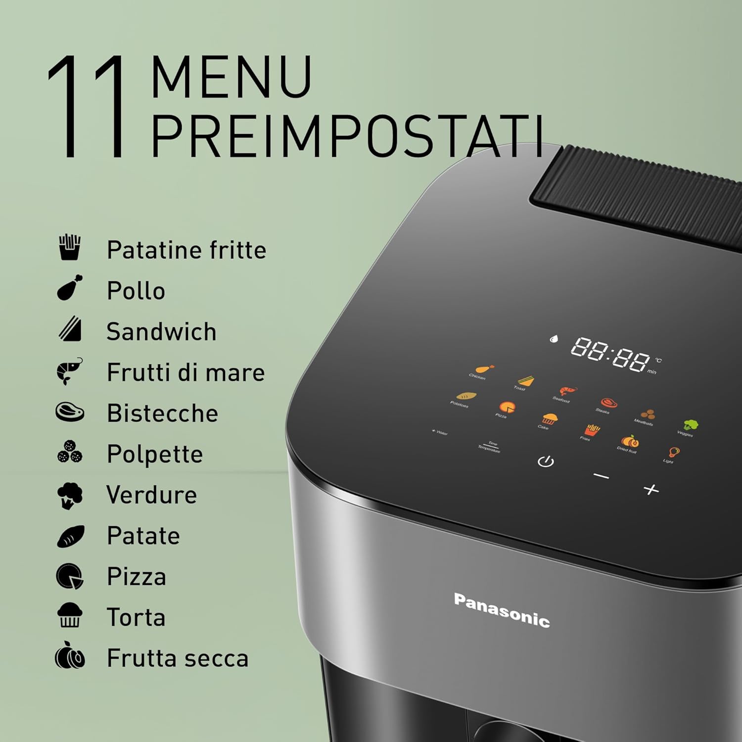 Panasonic Friggitrice ad Aria 5L Nero/Grigio NF-CC500SXE Panasonic Friggitrice ad Aria 5L Nero/Grigio NF-CC500SXE